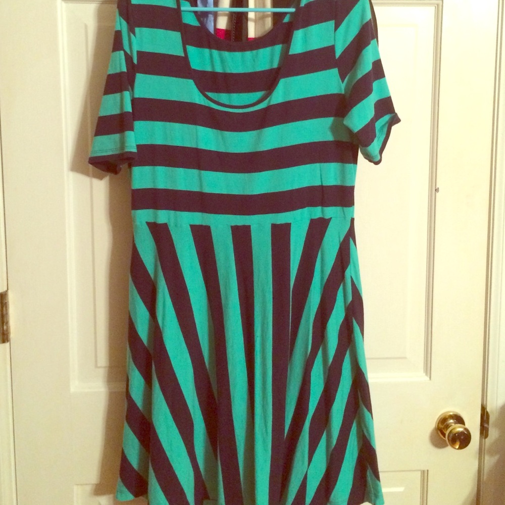 Fun, stripey fit-and-flare dress